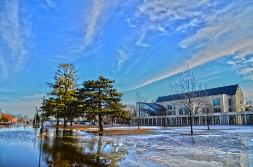Rathje Hall and its flood
